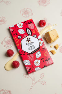 Cioccolato Bianco al Lampone 38% - Barrette da 80g | Gusto Equilibrato e Delicato - Corezzi Cioccolato